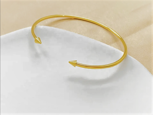 Adjustable Cuff Arrow Tip Bracelet in Gold