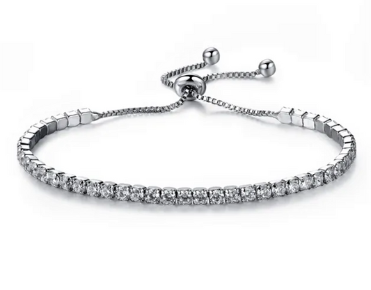 Tennis Bracelet With Adjustable Band